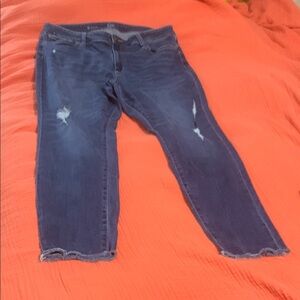 Distressed Blue Jeans